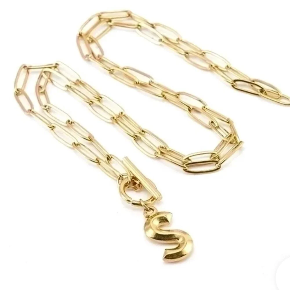 18K Gold Pendant Necklace A, R, S